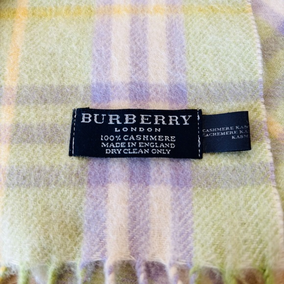 Burberry London Cashmere Pastel Plaid Scarf - Picture 7 of 8